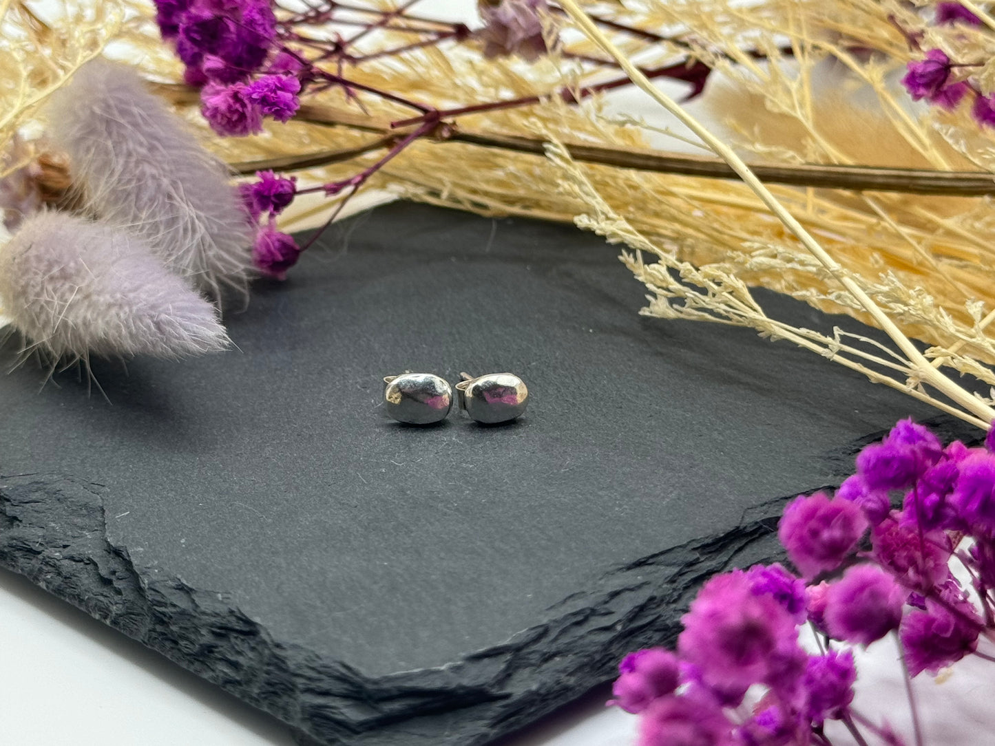 Silver Nugget Studs