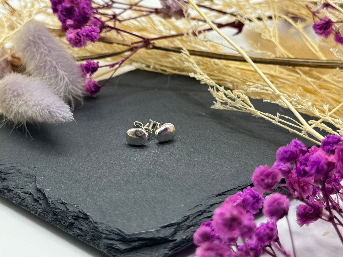 Silver Nugget Studs