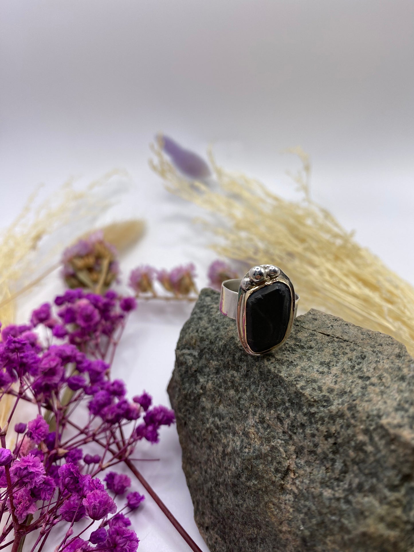 Gold and silver accents ring