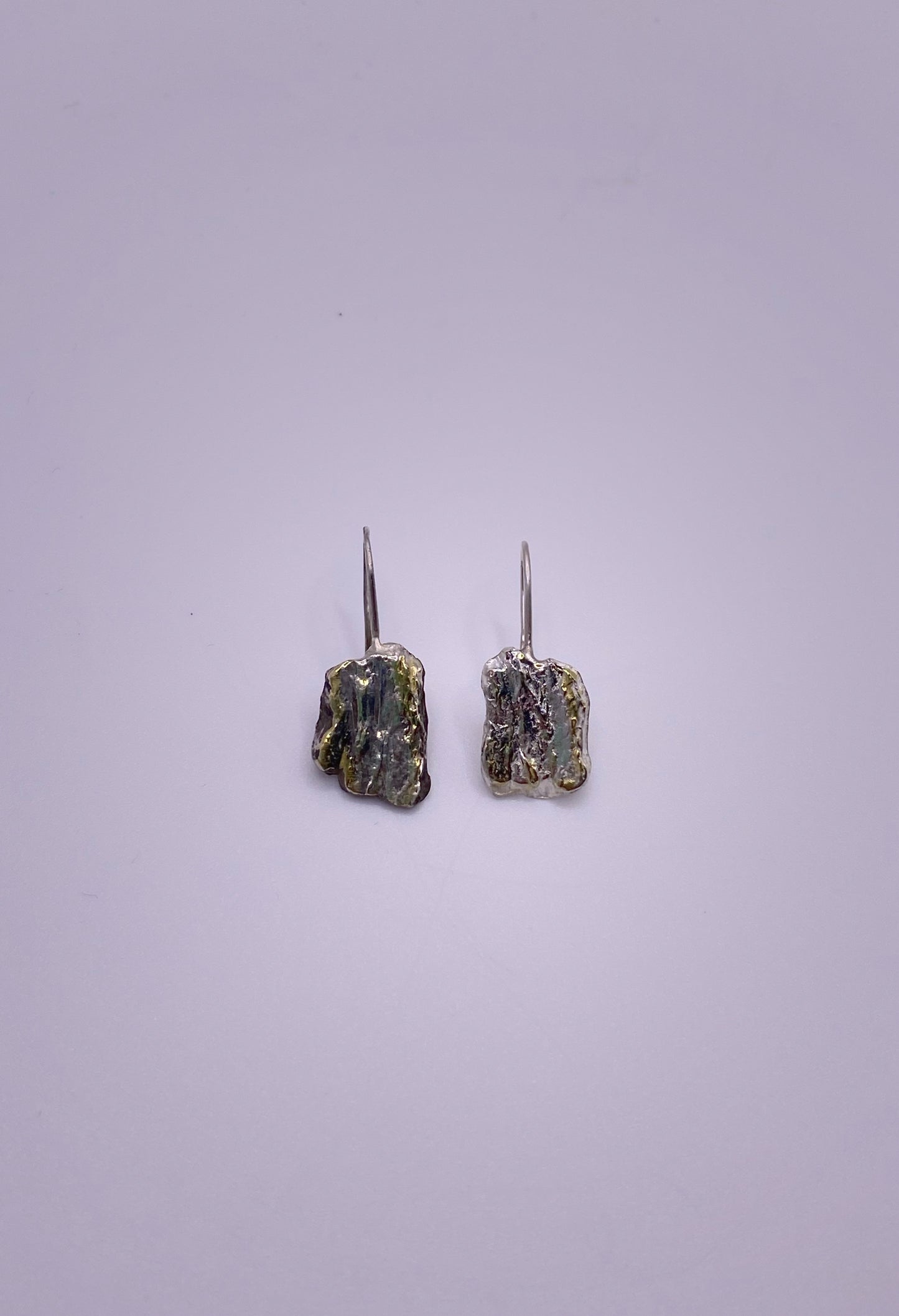 Wooden Gold and Silver Drop Earrings