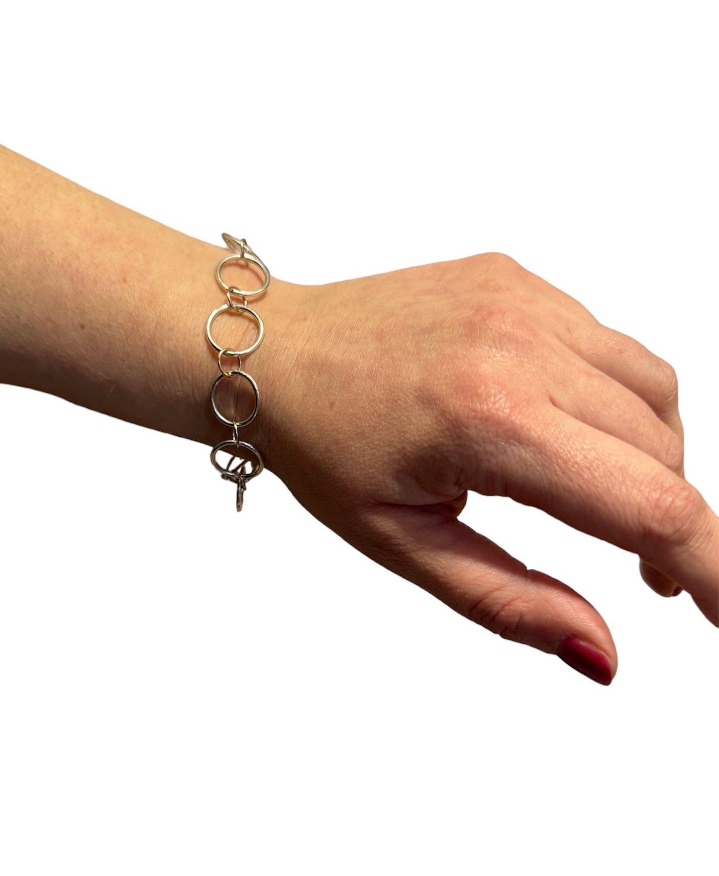 Silver and Gold Rings Bracelet
