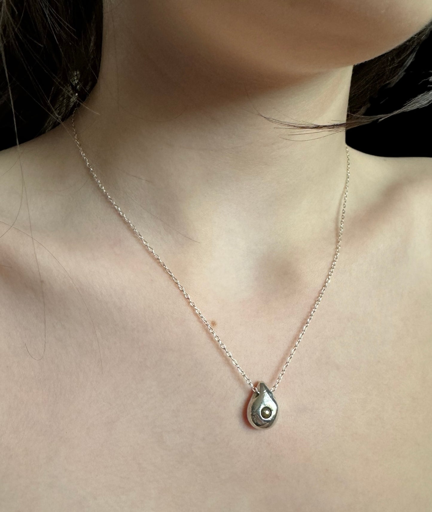 Gold Nugget Droplet Pendant