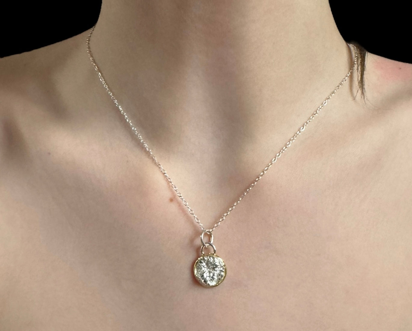 Gold Edged Mossy Pendant