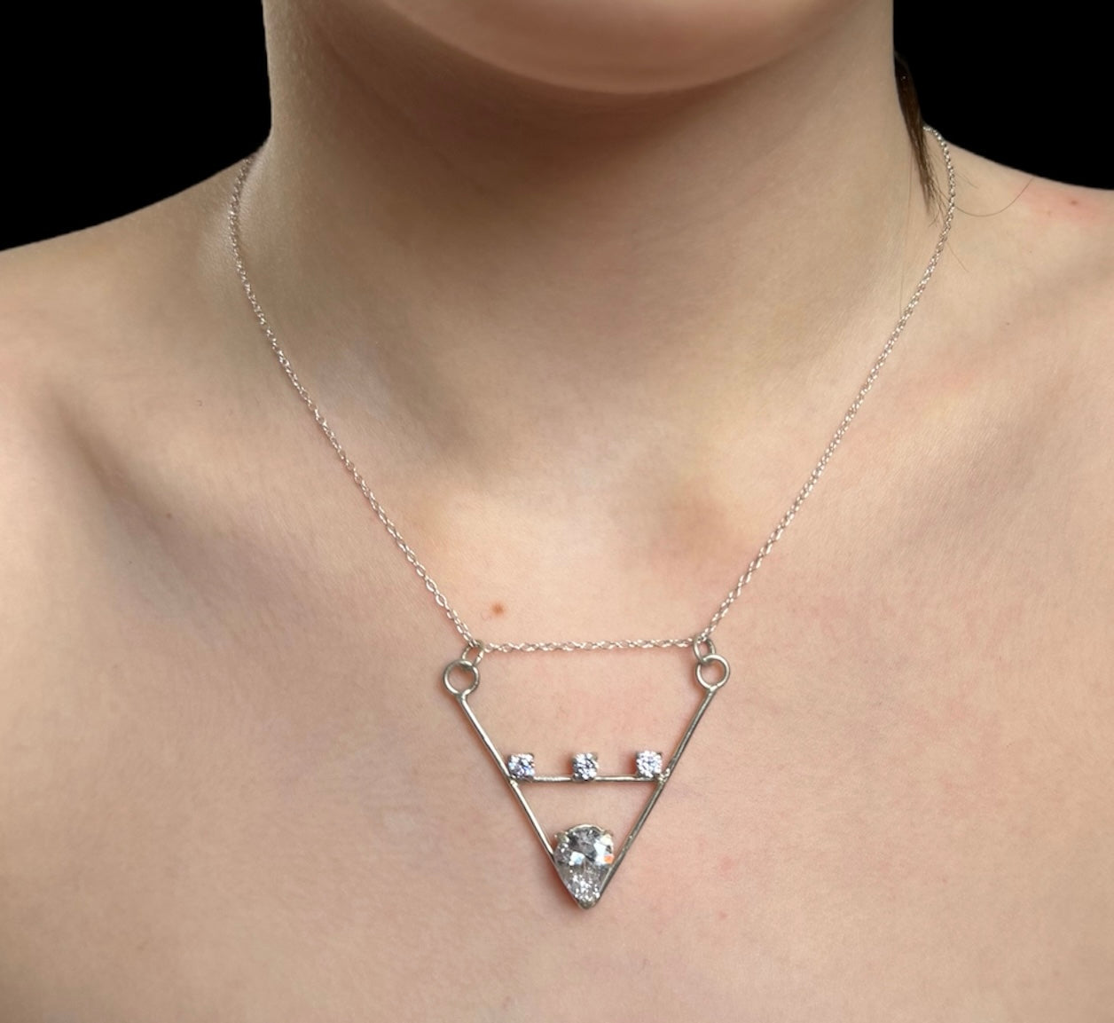 Triangle Claw-Set Pendant
