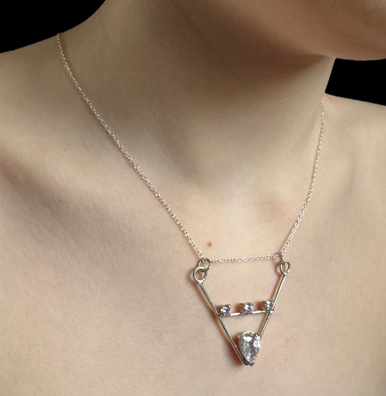 Triangle Claw-Set Pendant