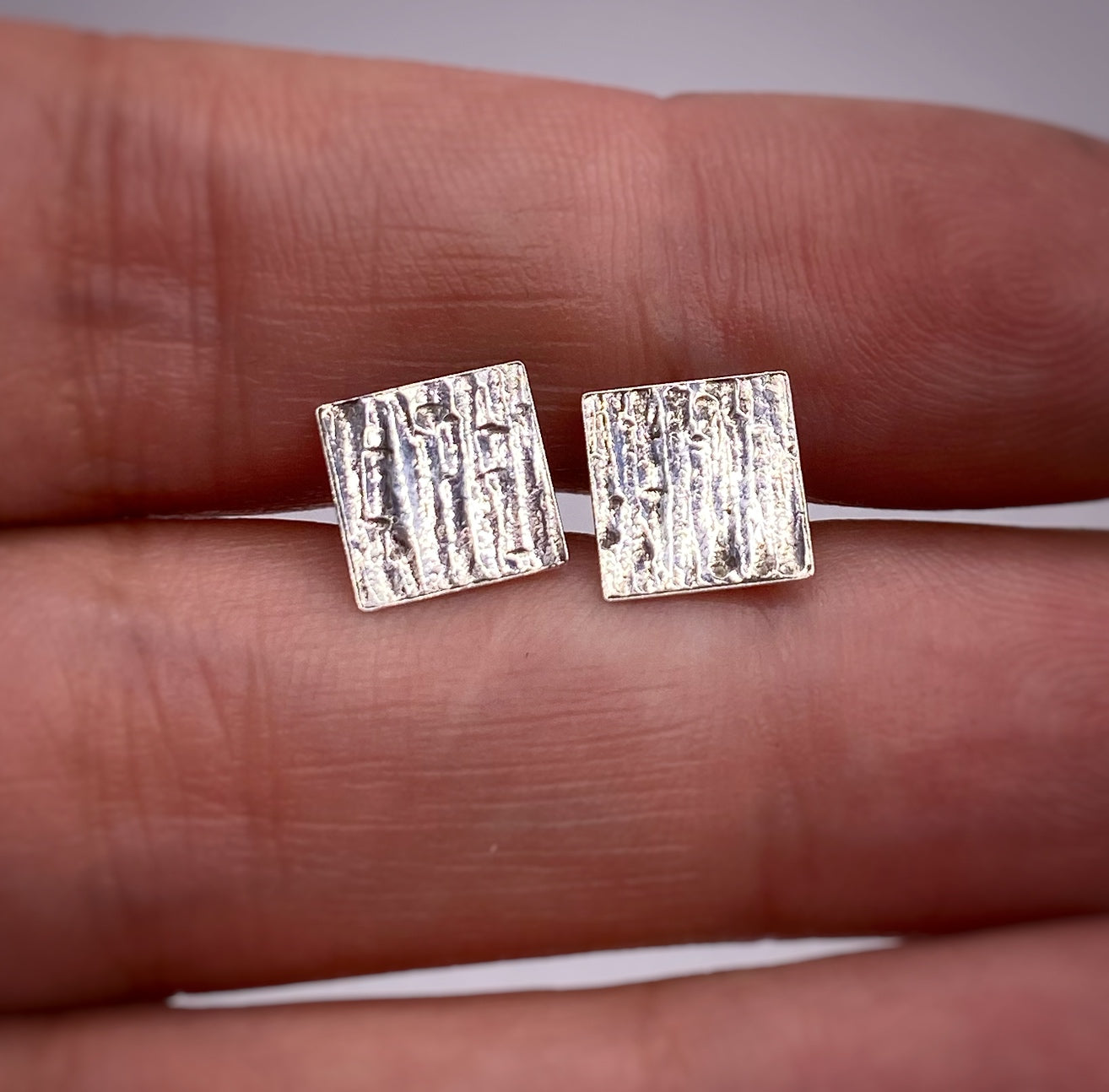 Hammered Square Studs