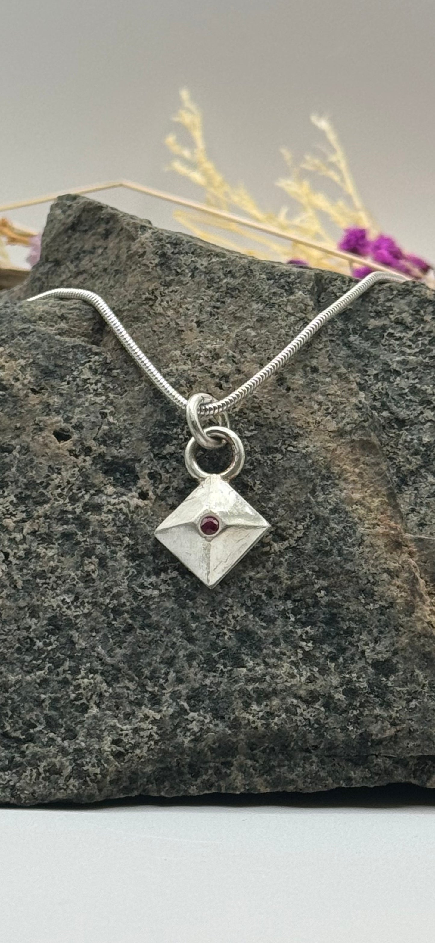 Ruby Square Pendant