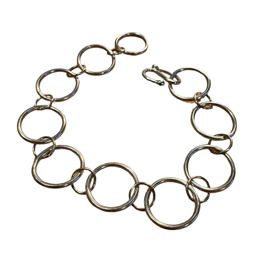 Silver and Gold Rings Bracelet